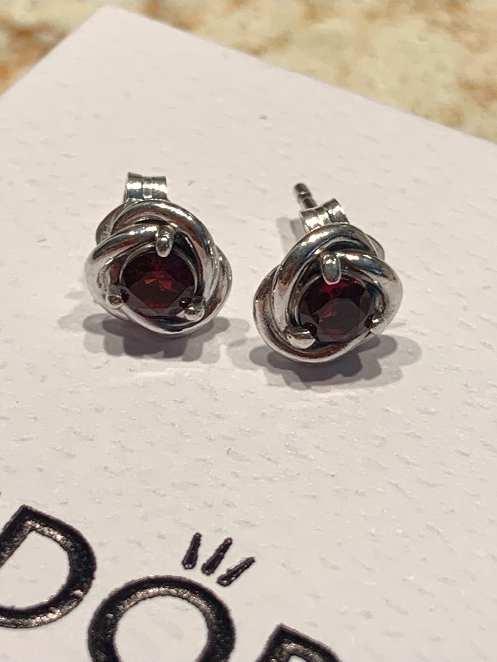 NEW January Red Eternity Circle Stud Earrings